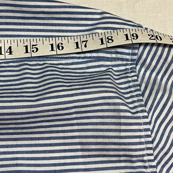 WROGN Men’s XXL Slim Fit Striped Button Down Shirt Blue White Long Sleeve Casual - Picture 9 of 9